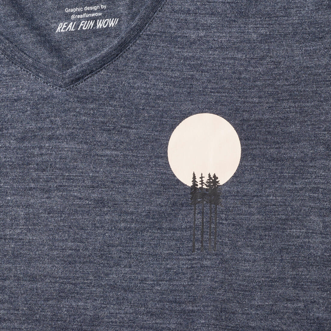 T-shirt de trek voyage - manches courtes - laine mérinos TRAVEL 100 bleu Femme