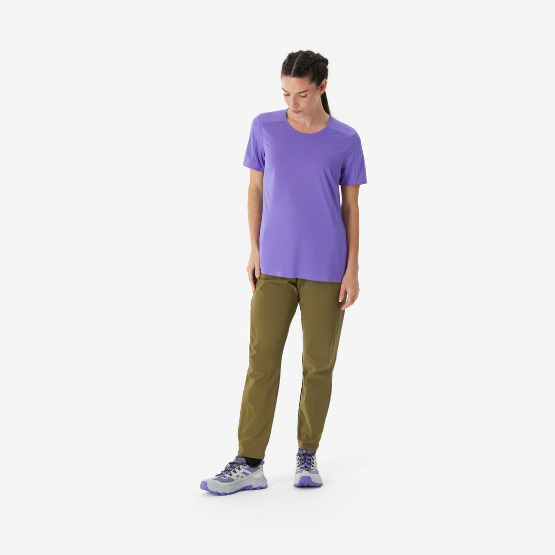 Pantalon de randonnée femme, MH500 Light gris foncé