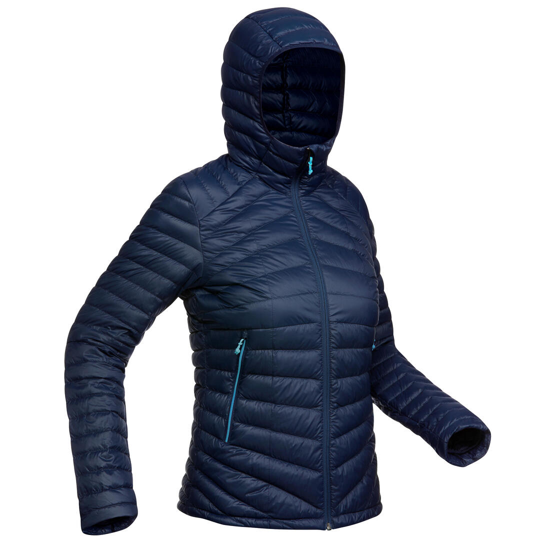 Doudoune à capuche en duvet de trek montagne - mt100 -5 °c - femme
