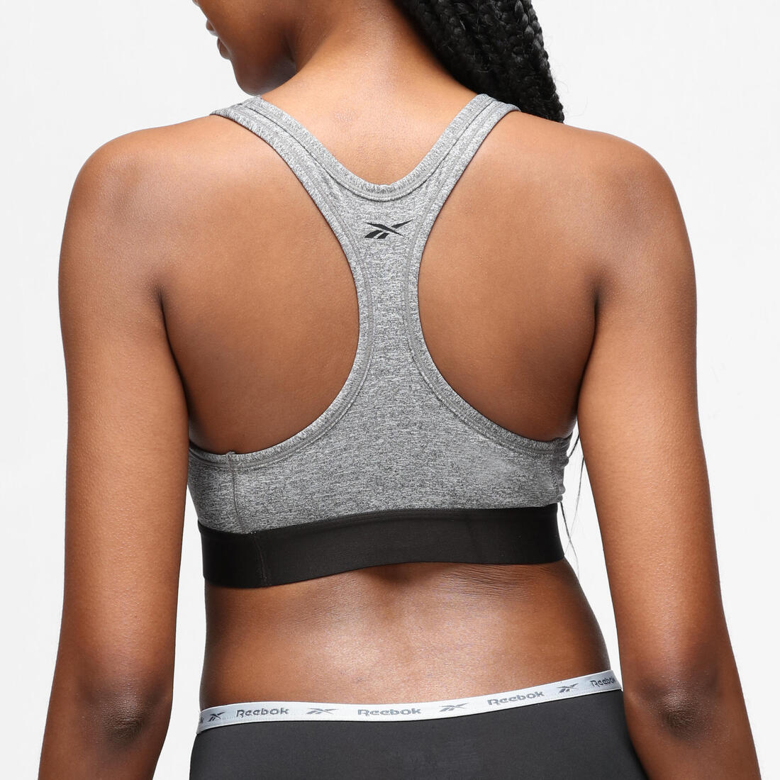 Brassière de fitness maintien modéré femme, grise