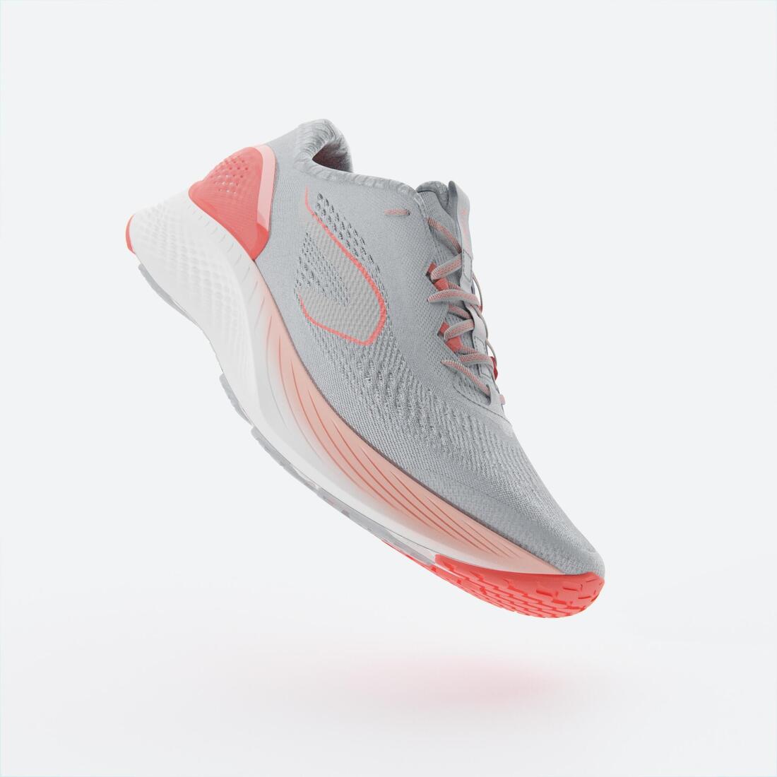CHAUSSURE DE RUNNING FEMME KIPRUN KS 500 2  GRIS ET CORAIL