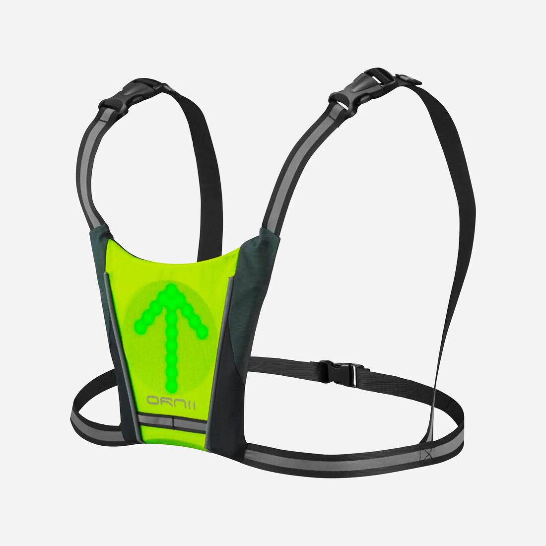 Gilet clignotant vélo noir jaune 5 signaux