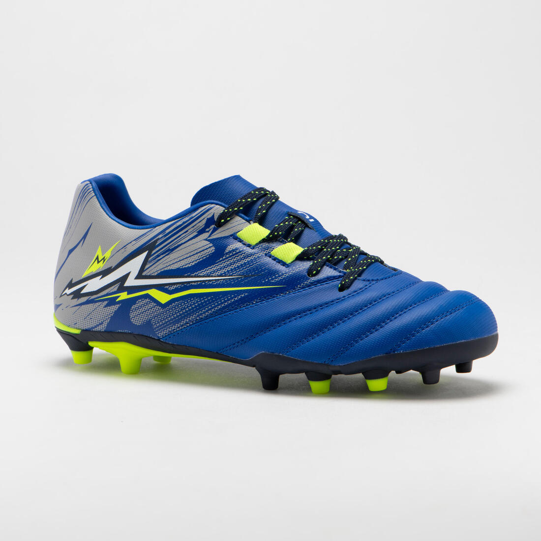 CHAUSSURES DE RUGBY MOULÉES TERRAIN SEC R500 ENFANT bleu indigo