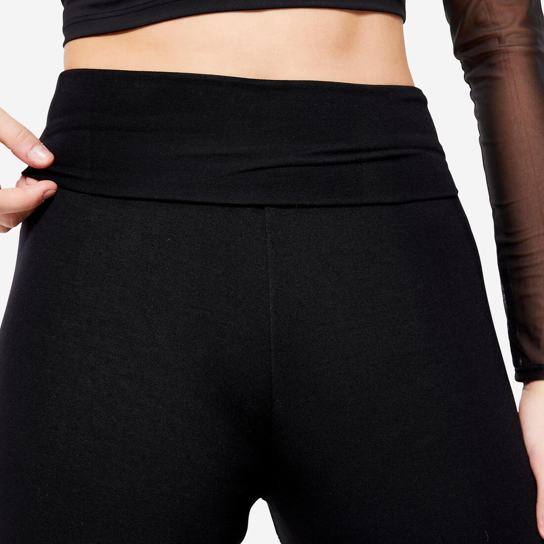 Pantalon de danse moderne fluide et large femme, noir