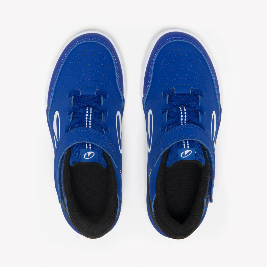Chaussures de futsal sans lacet enfant, Eskudo Club Sala Easy orange et