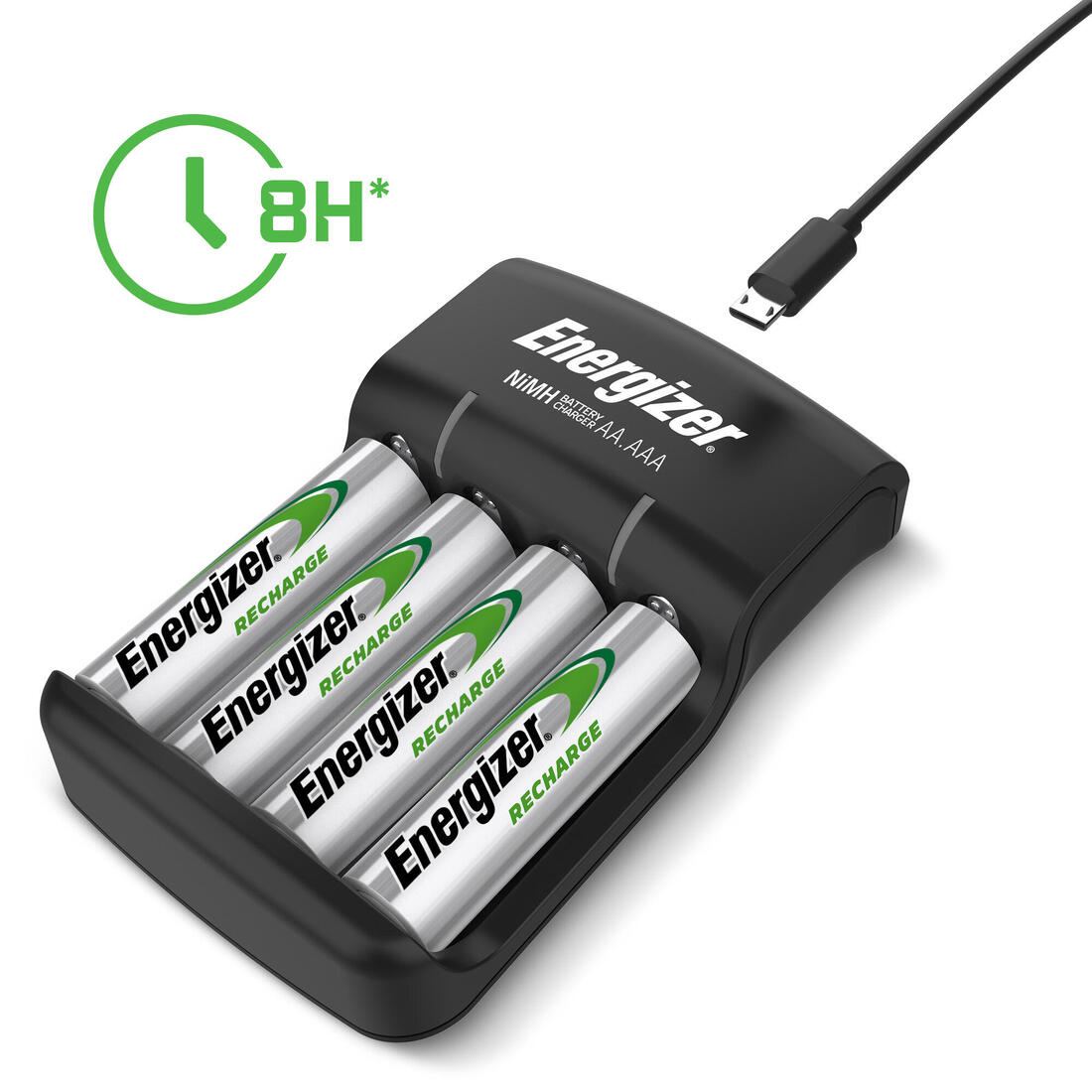 CHARGEUR DE PILES ENERGIZER NiMH USB 4 AA/AAA + 4 ACCUS AA/HR06