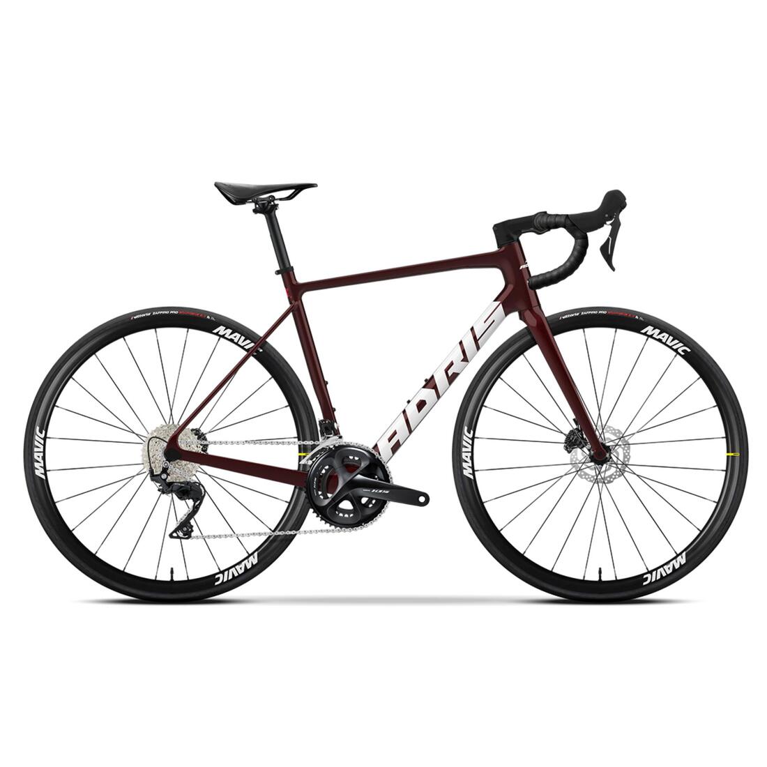 Vélo de route ADRIS endurance shimano 105 11V Rouge Grenat