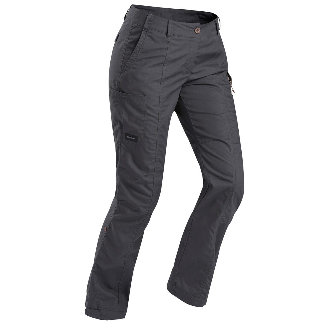 Pantalon de trek voyage - TRAVEL 100 gris femme – gris carbone