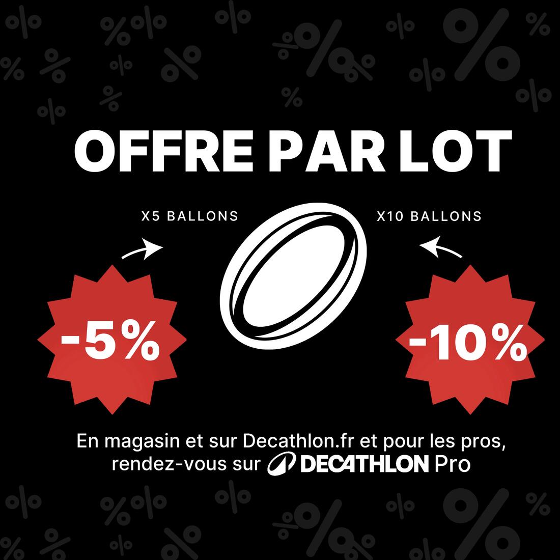 Ballon de rugby de match taille 5, Decathlon | Canterbury noir