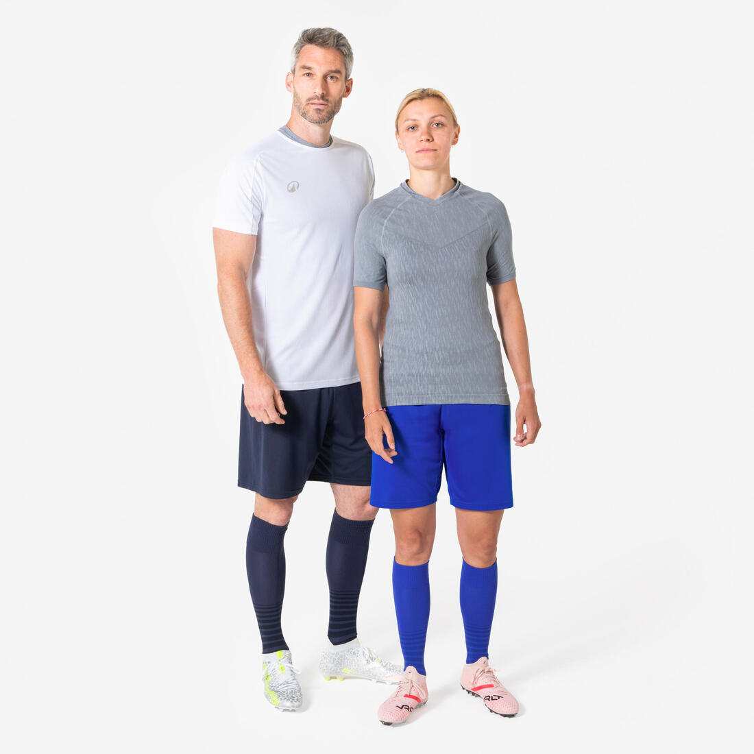 Sous-maillot de foot thermique manches courtes mixte Keepdry – gris tempête