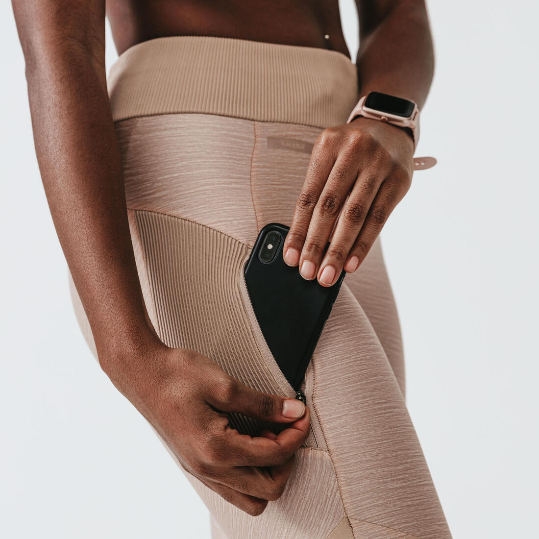 Legging court running respirant femme - Dry+ Feel noir