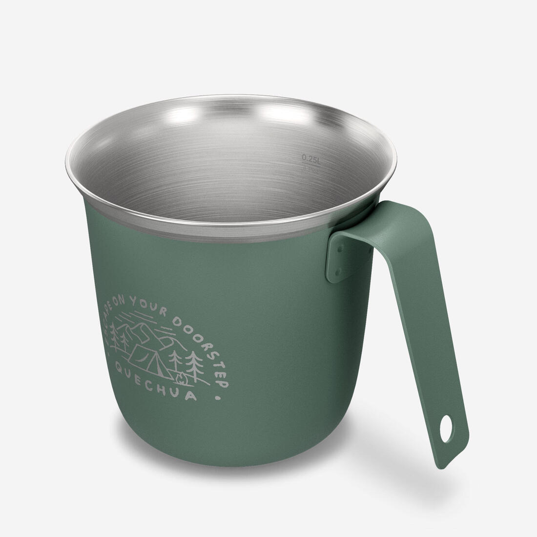 Tasse 500 acier inoxydable 0,3L, pour le camping et la randonnée - Verte.
