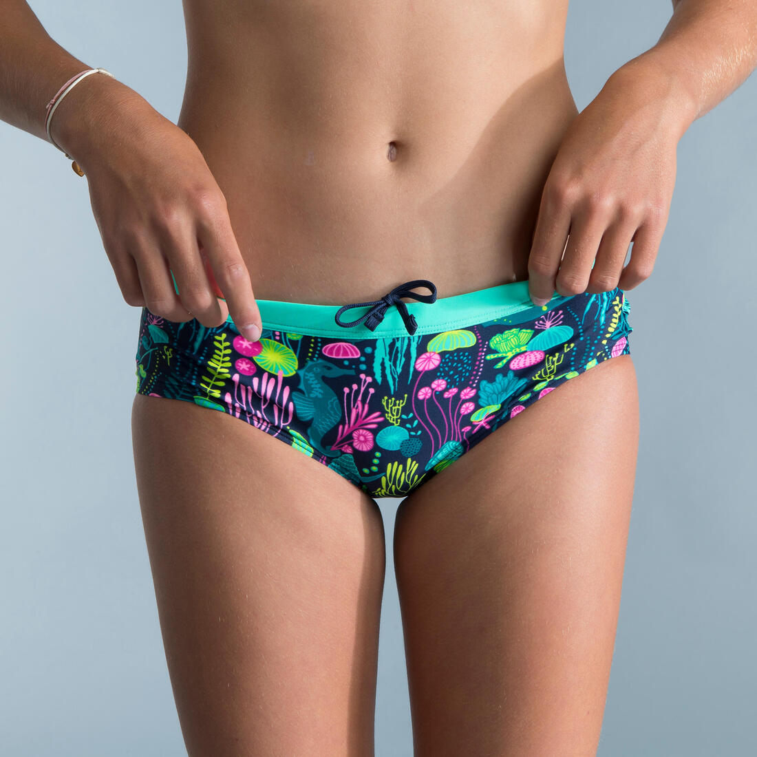 Bas de maillot de bain de natation fille Kamyleon Wave – turquoise