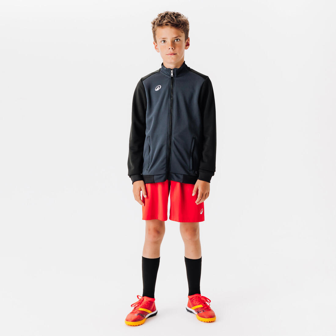 Veste de football d'entrainement essential  noire et grise