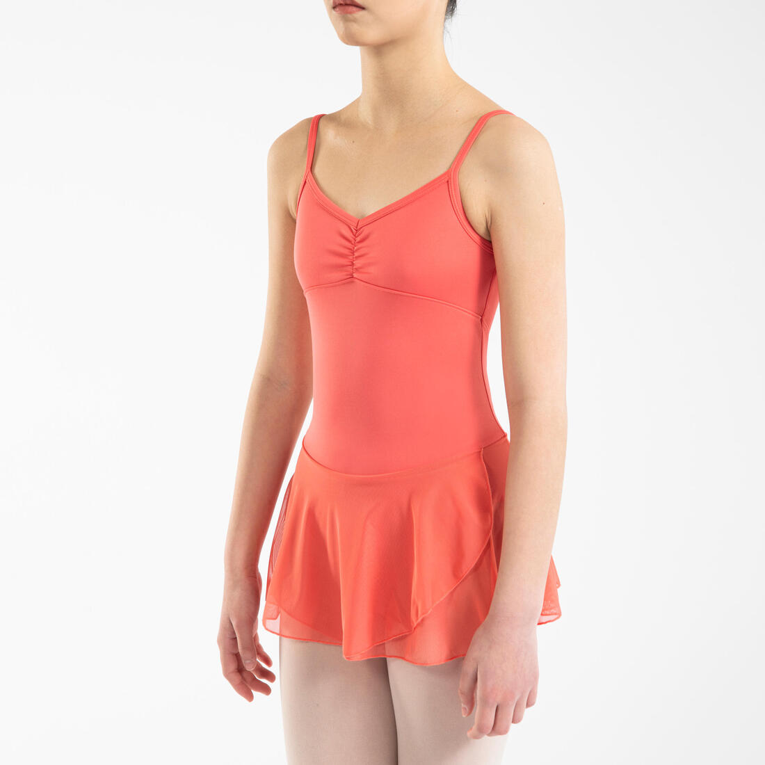 Tunique de danse classique fille corail.