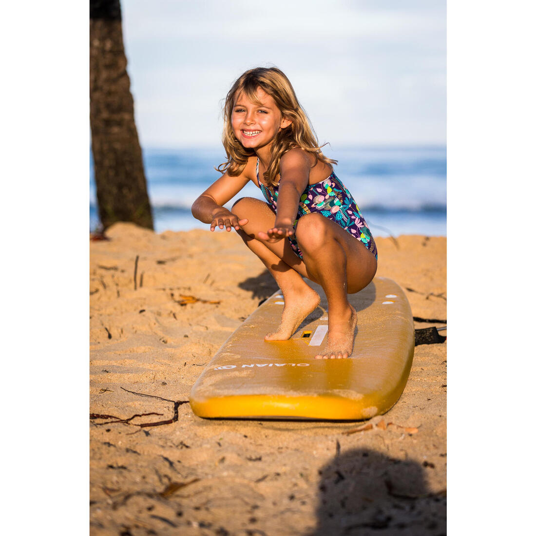 Maillot de bain 1 pièce rose pastel hanalei 100