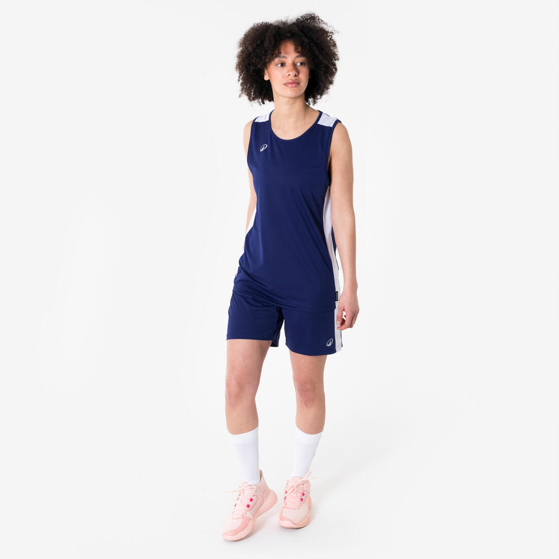 Maillot de basketball sans manche homme/femme - TANK 100 navy