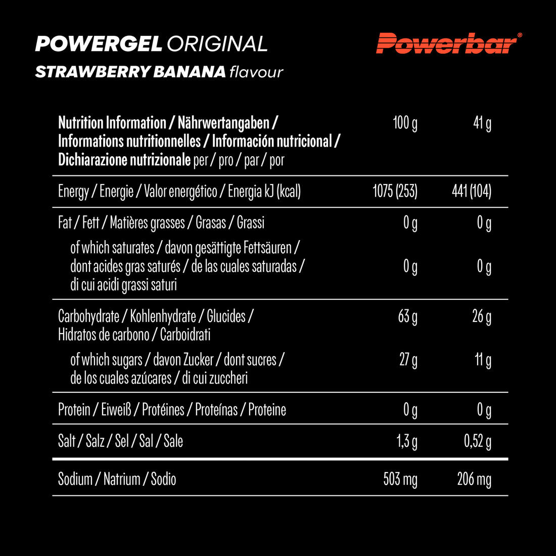 Gel énergétique POWER GEL fraise banane 4x41g