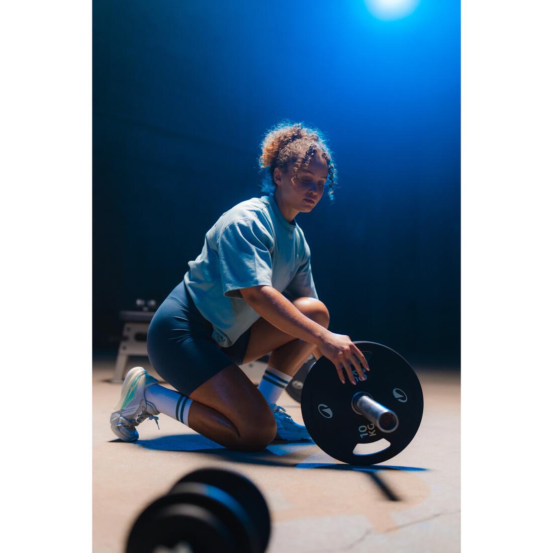 Short de musculation froncé femme
