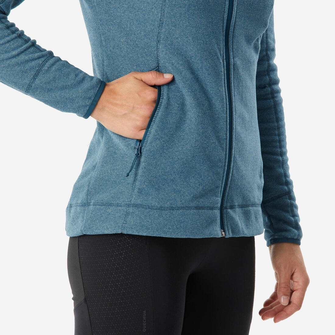Polaire de randonnée montagne femme, MH100 full zip