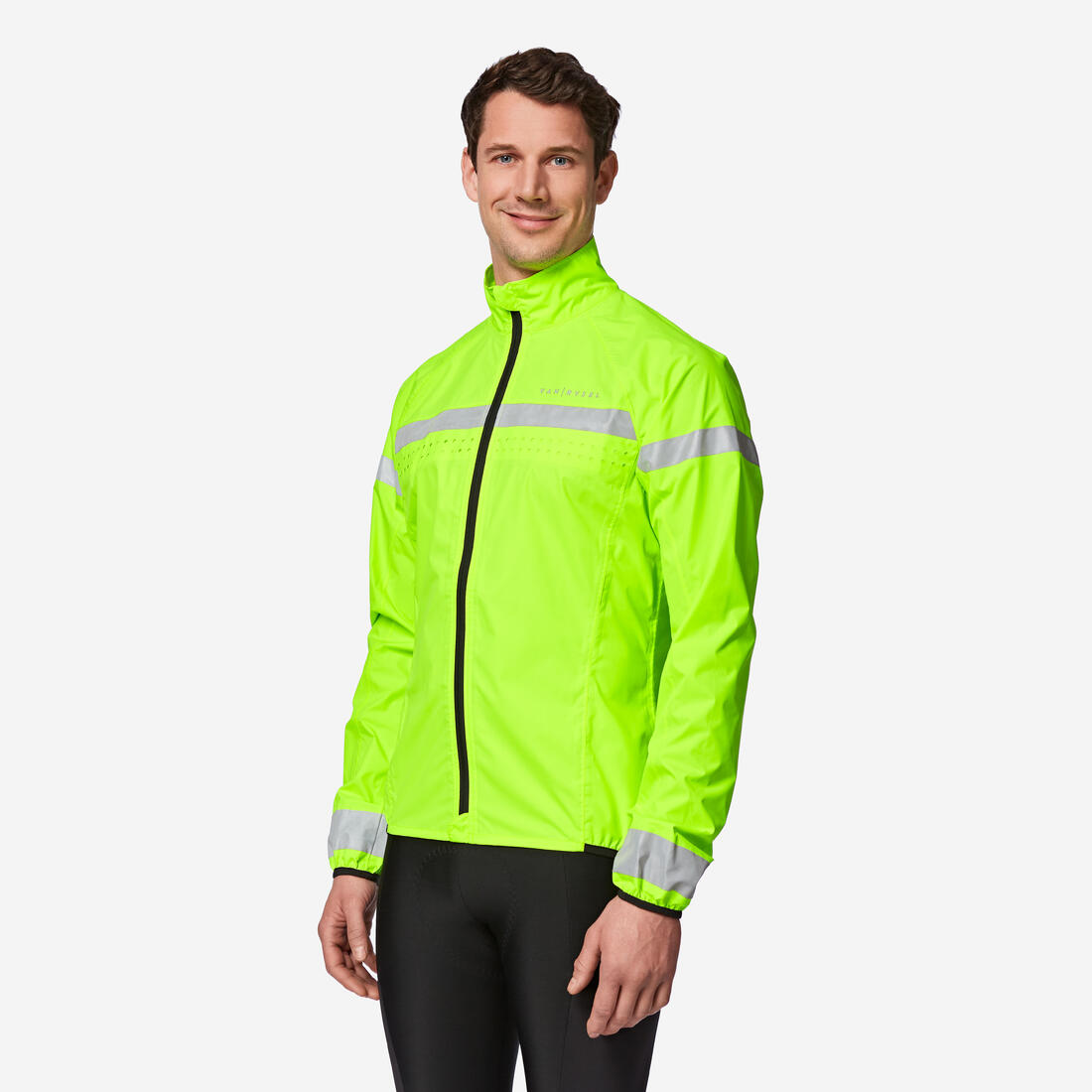 Veste vélo route manches longues coupe-pluie homme - visible EN17353