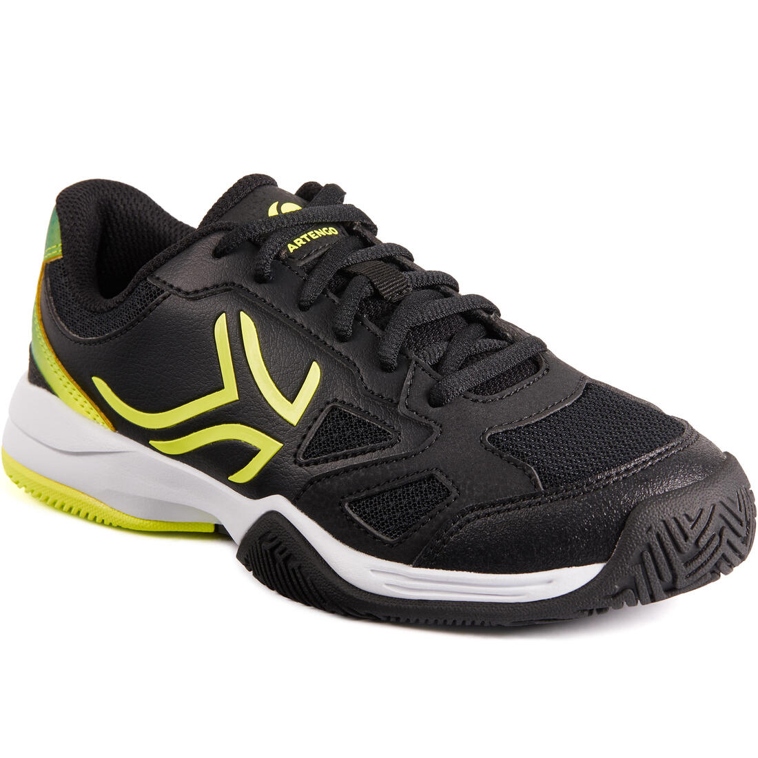 CHAUSSURES DE TENNIS ENFANT ARTENGO TS560 JR BLACK YELLOW – noir
