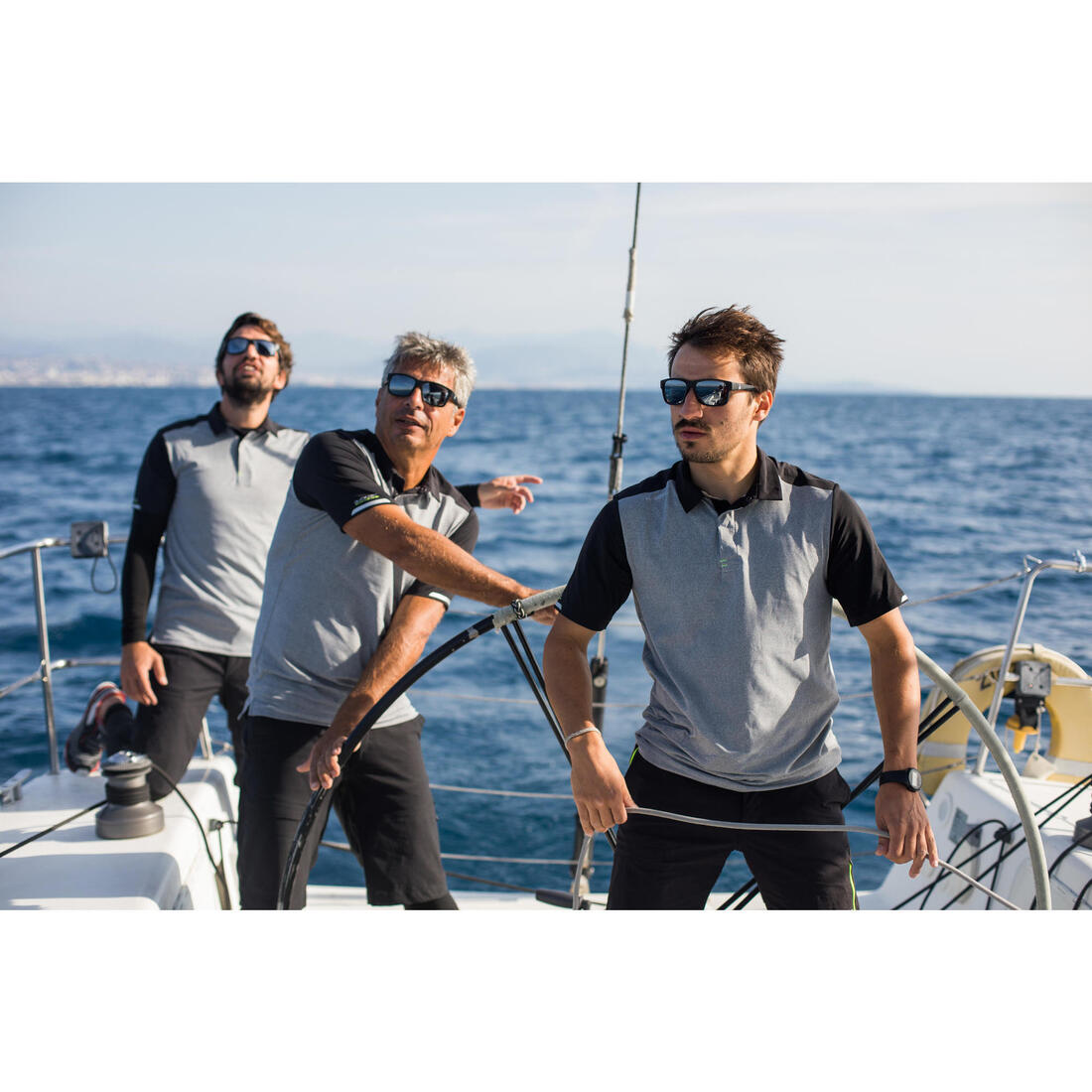Polo manches courtes de voile Homme race 500
