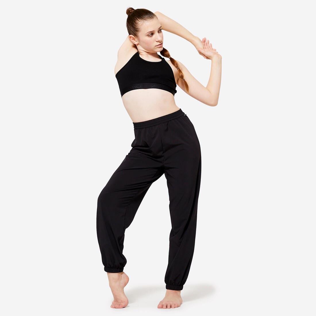 Pantalon danse modern'jazz large et léger - fille - noir