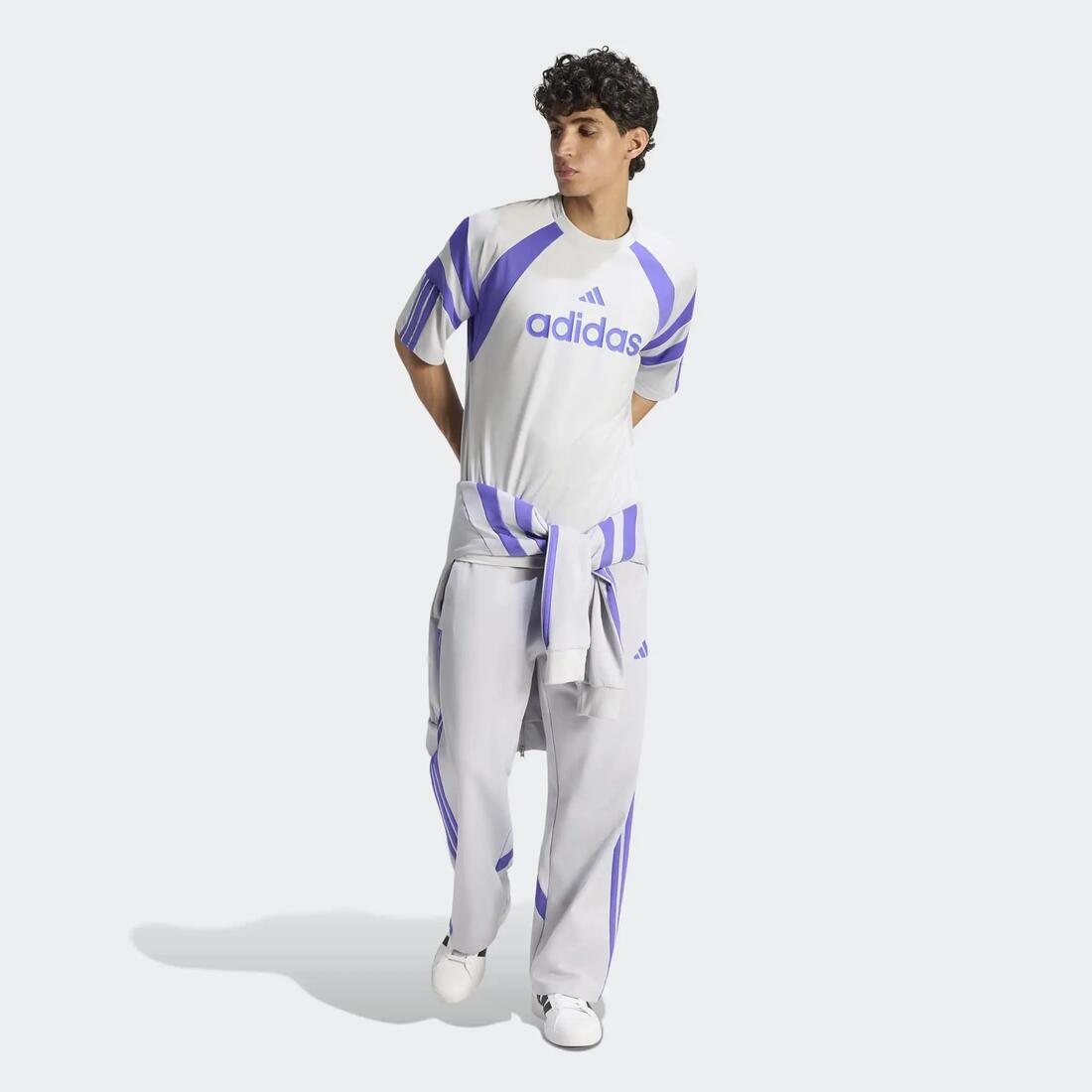 Tee shirt jersey regular homme, Adidas, gris et violet