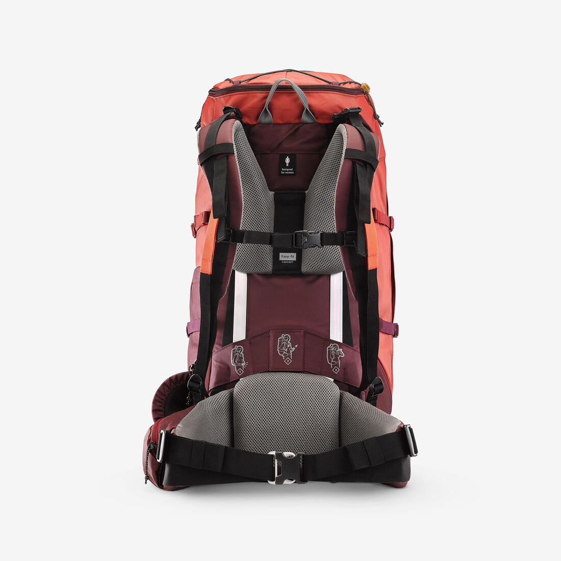 Sac à dos de trekking femme 50 l - mt 100 easyfit