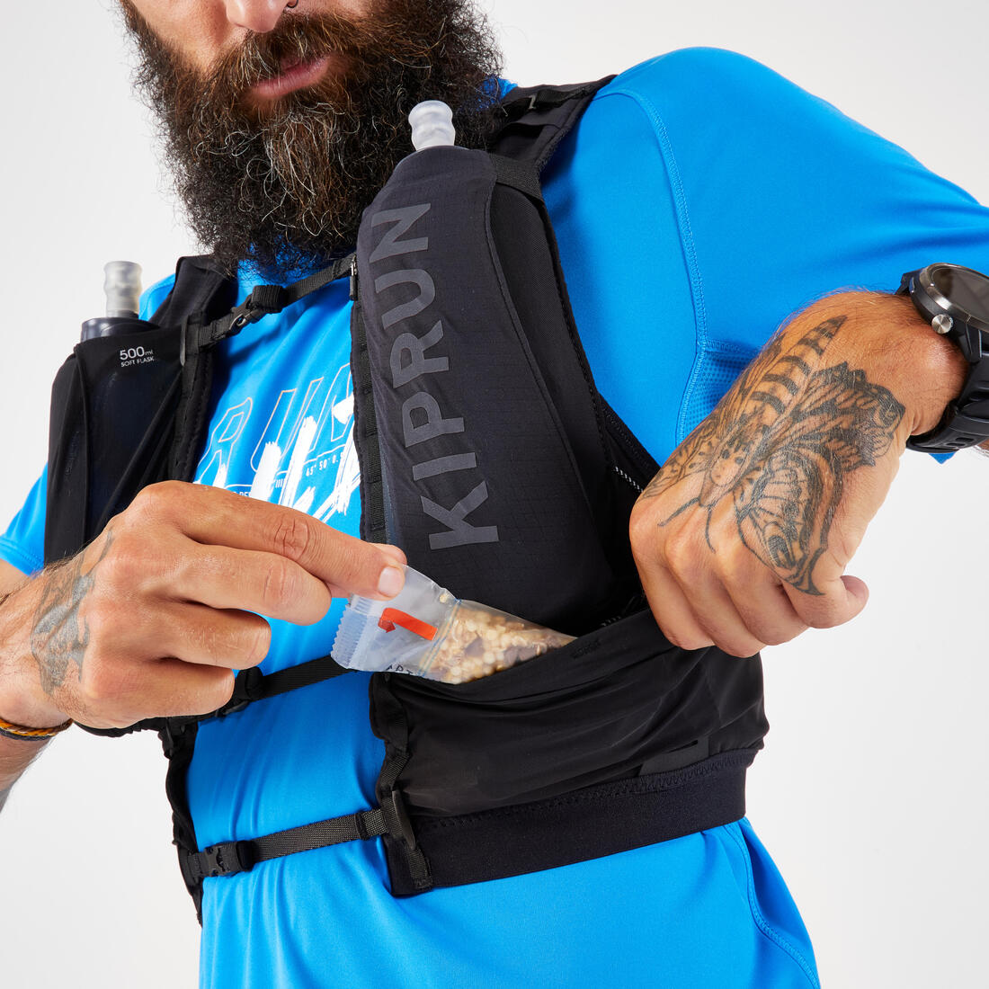 Gilet trail running compétition porte flasques mixte - KIPRUN 900 RACE 5L