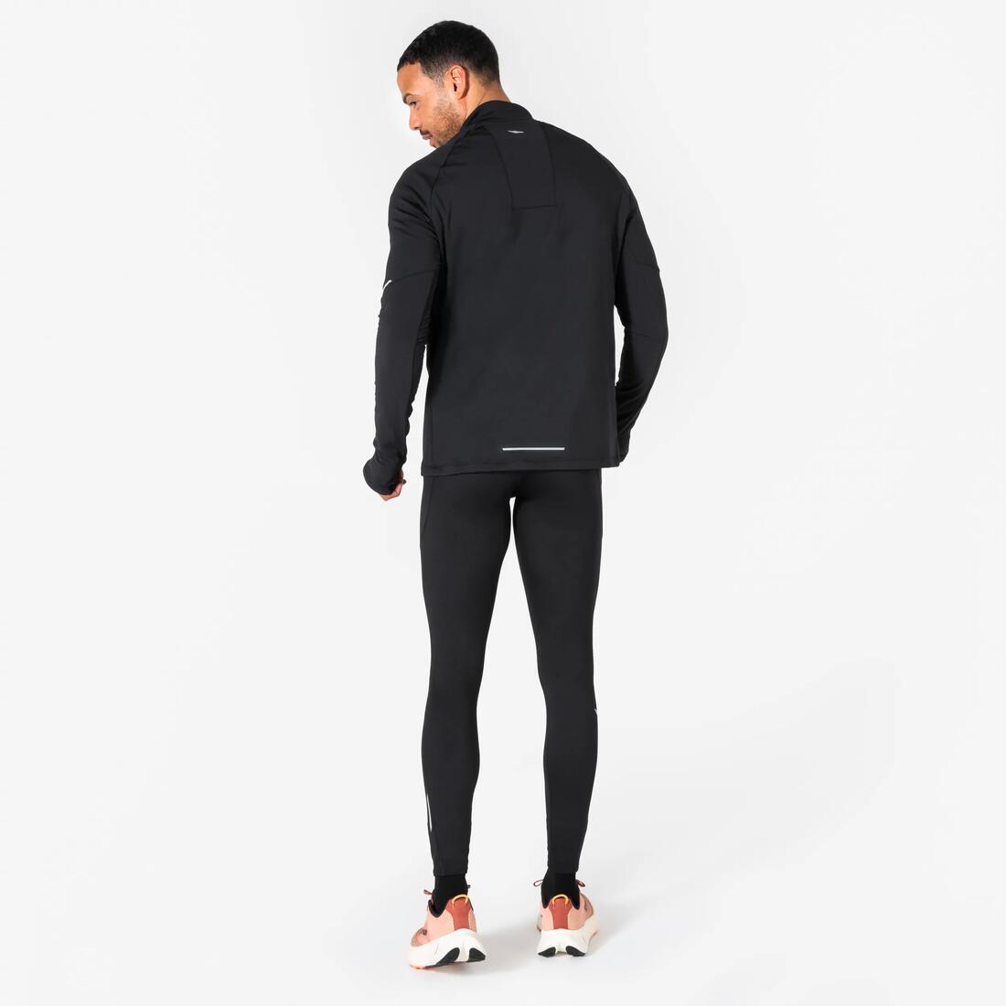 T-shirt manches longues demi zip chaud Homme, Kiprun run 500 warm