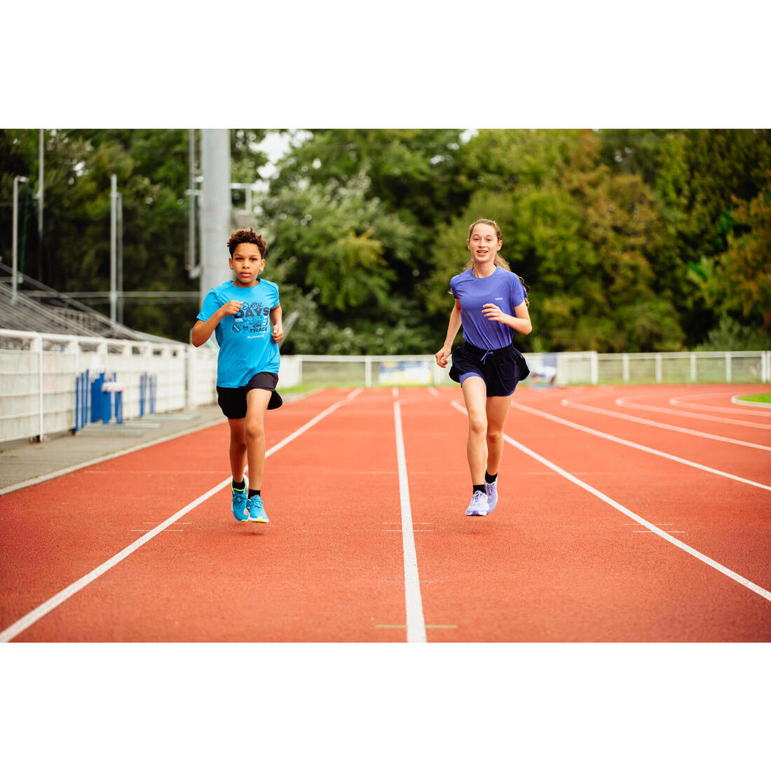 T-shirt de running respirant Enfant - KIPRUN Dry+ 500 marine