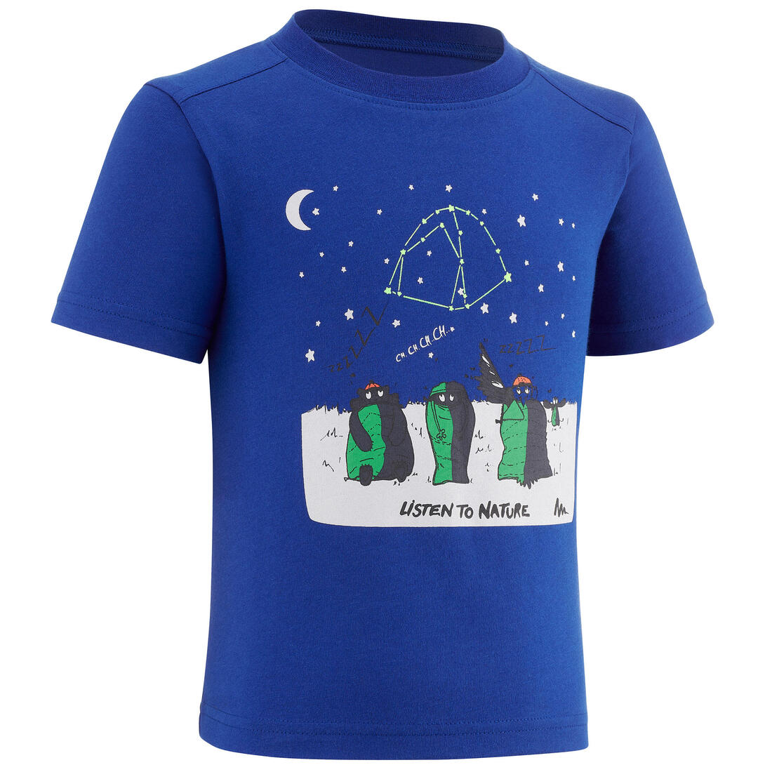 T-shirt de randonnée - MH100 bleu phosphorescent - enfant 2-6 ANS – bleu fonce