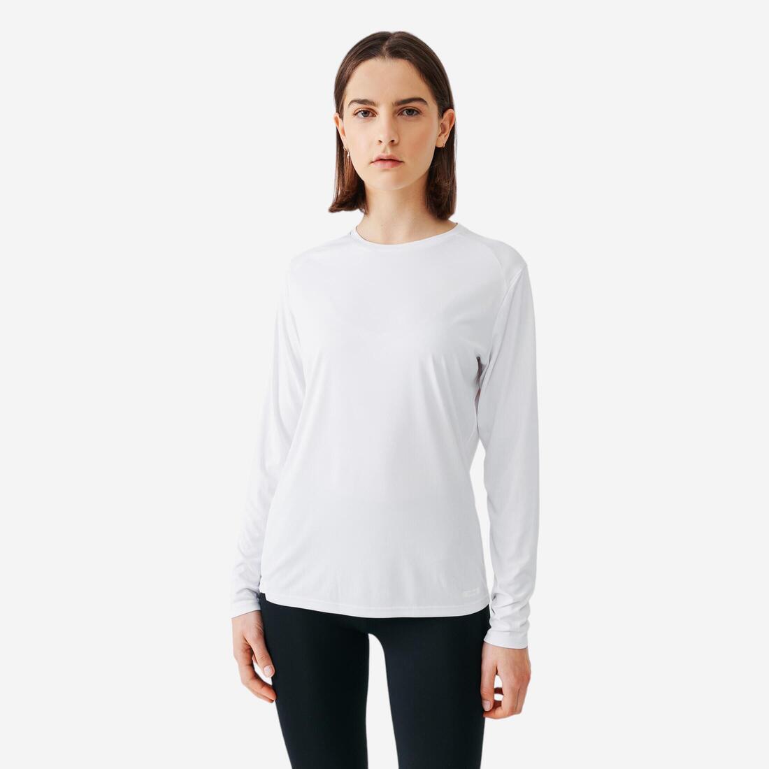 T-shirt manches longues running femme - sun protect noir