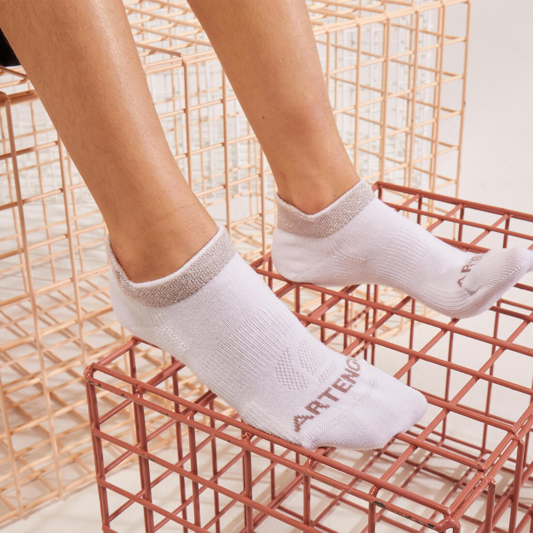 CHAUSSETTES TENNIS ENFANT BASSES ARTENGO RS 160 GRIS LOT DE 3