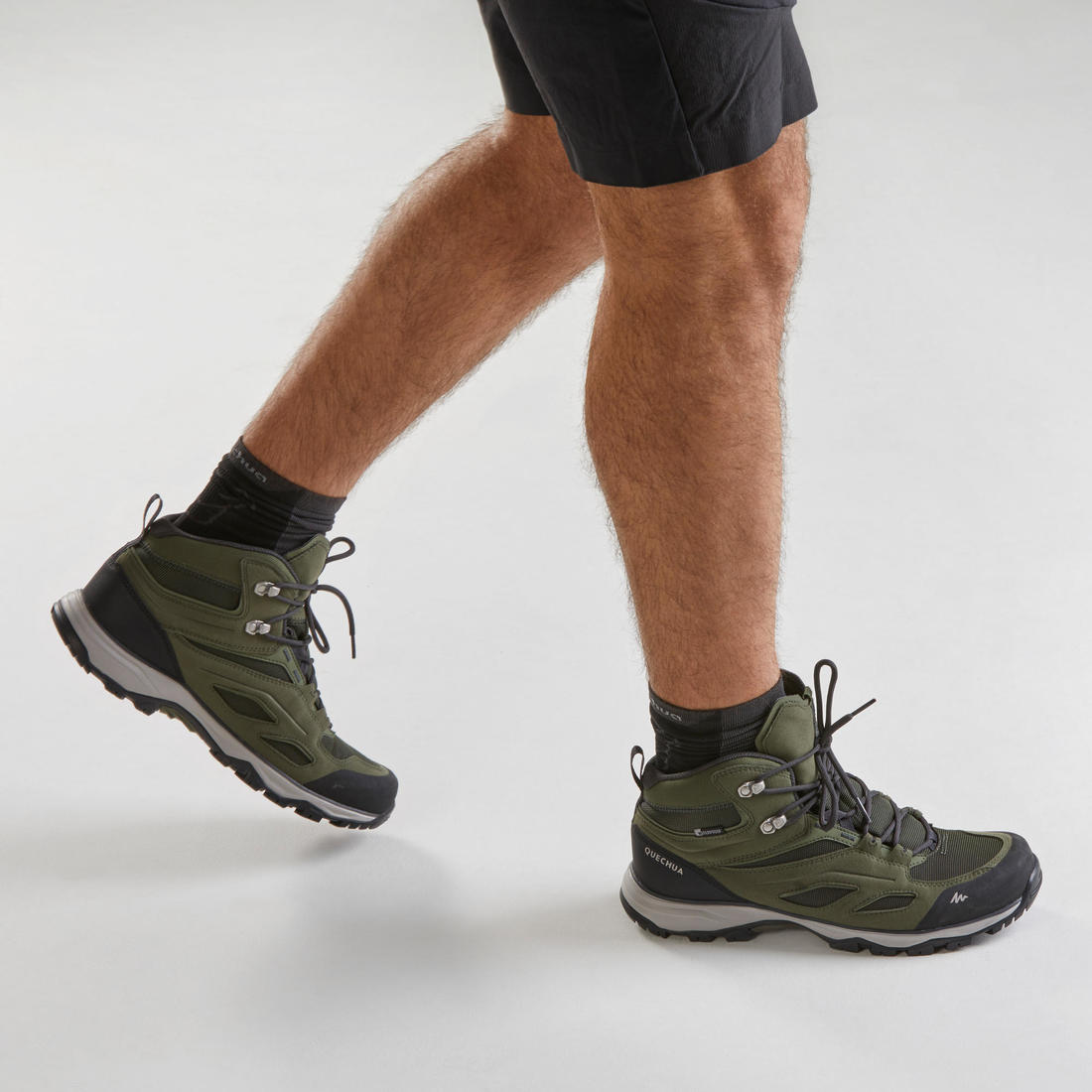 Chaussures imperméables de randonnée montagne - mh100 mid noir homme