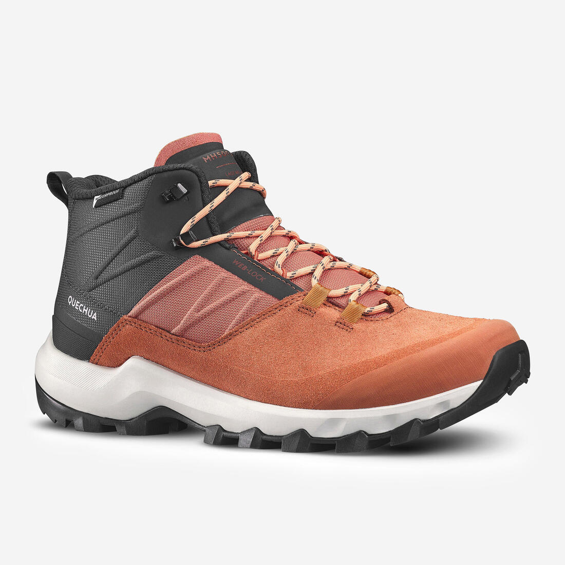 Chaussures imperméables de randonnée montagne - mh500 mid - femme