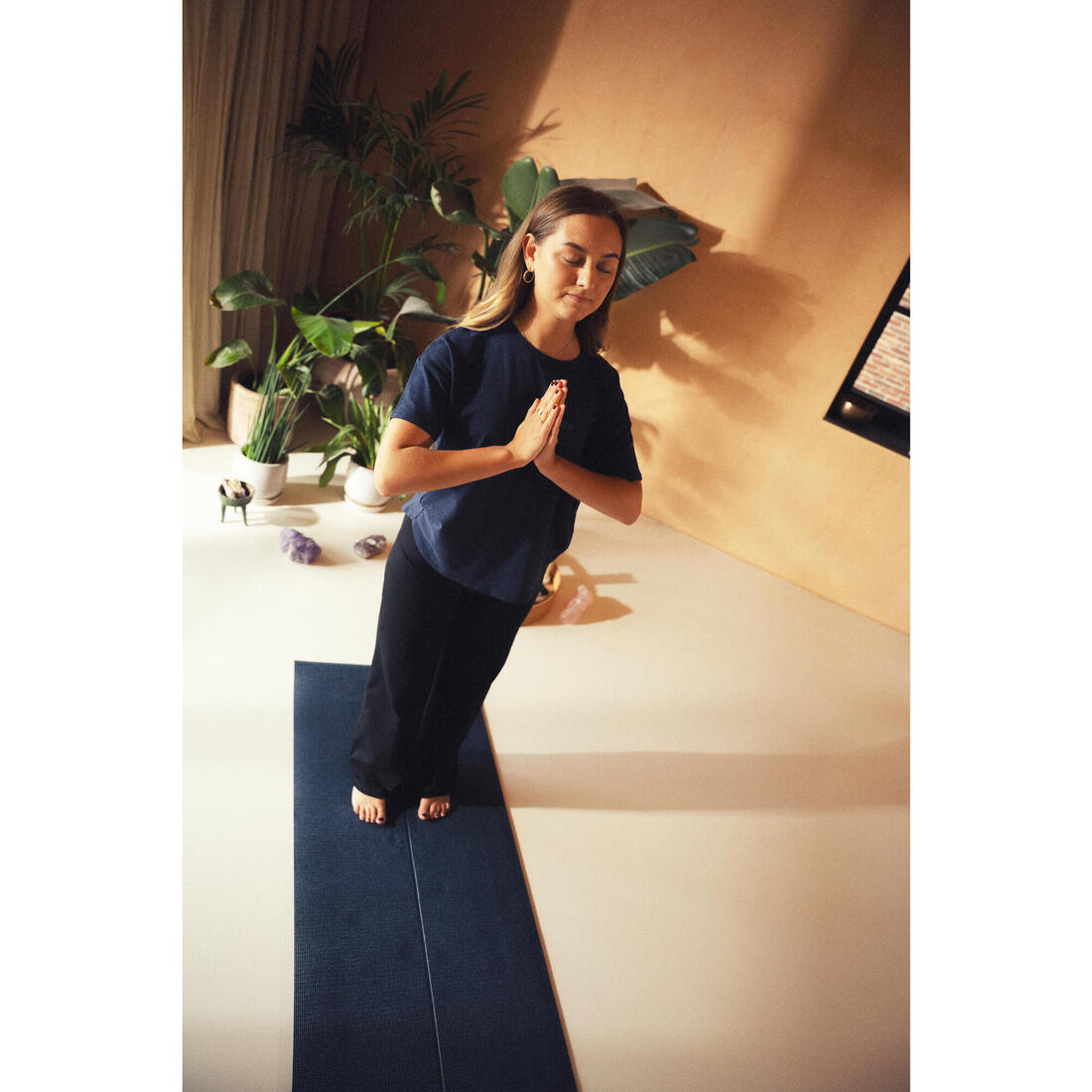 Pantalon de yoga coton  doux taille haute femme