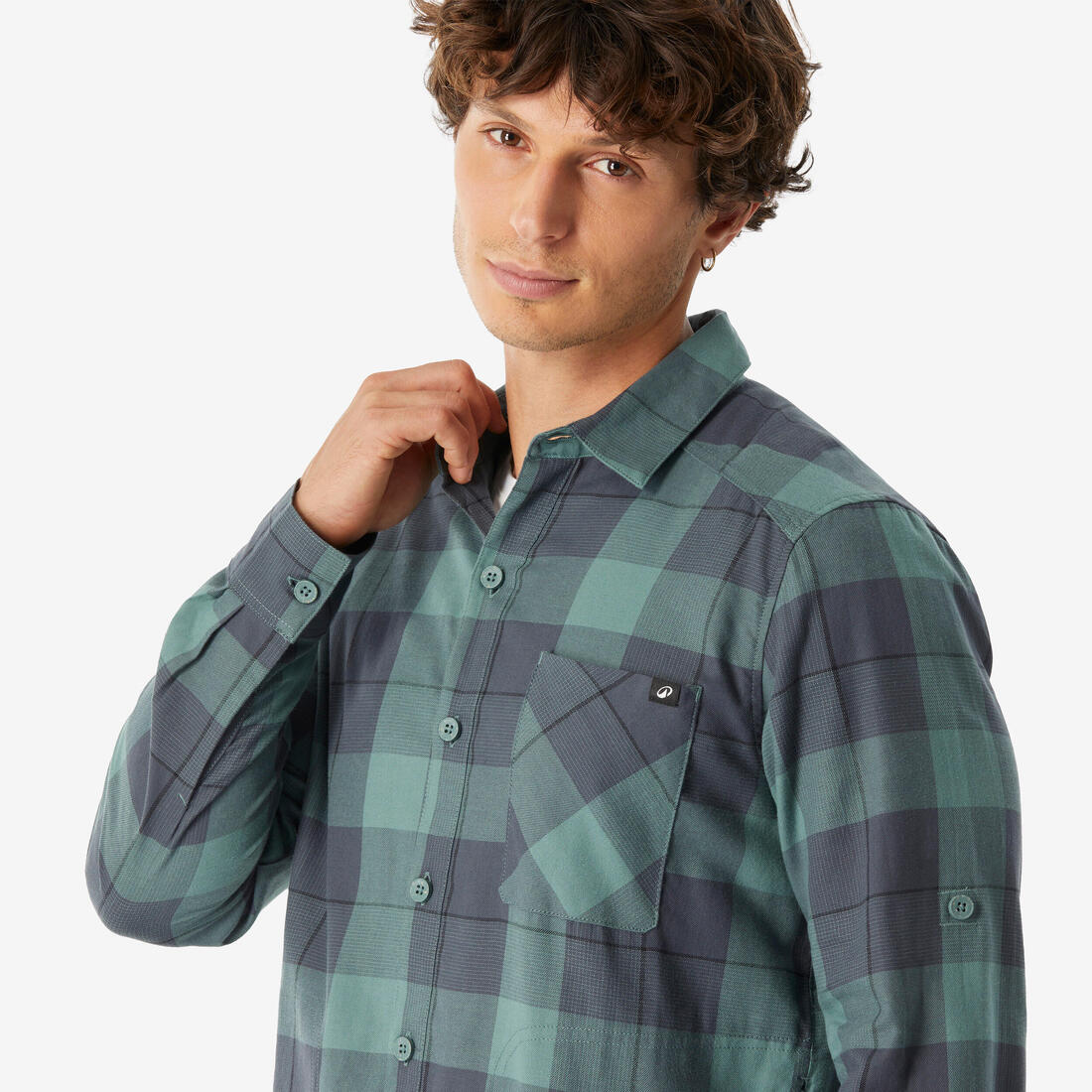 Chemise de randonnée manches longues homme, TRAVEL 500 Chaud