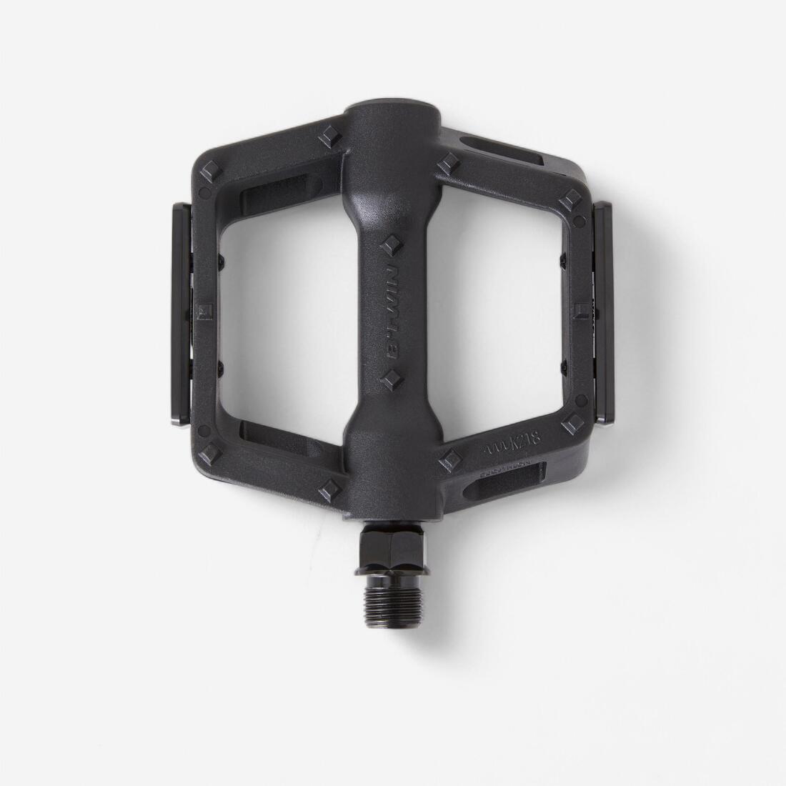 Pédales plates vélo VTT 520 grip noire