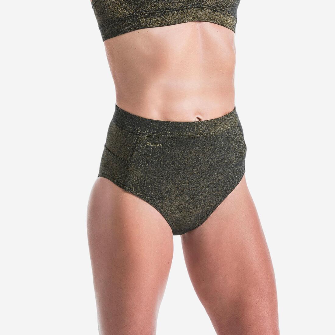 Culotte taille haute femme ROSA PAILLETEE NOIR OR idéale pour le surf – noir