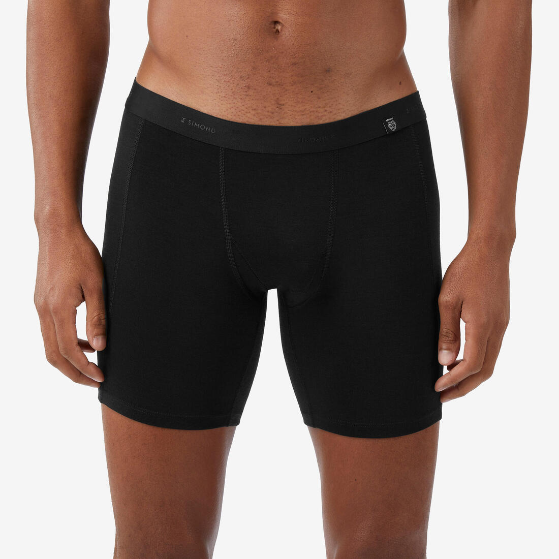 Sous-vêtement boxer en laine mérinos de trek montagne mt500 - homme – noir