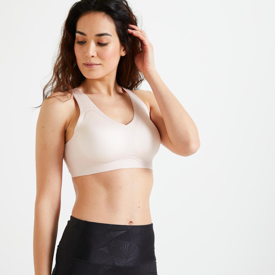 Brassière Fitness seconde peau maintien léger 160 – rose