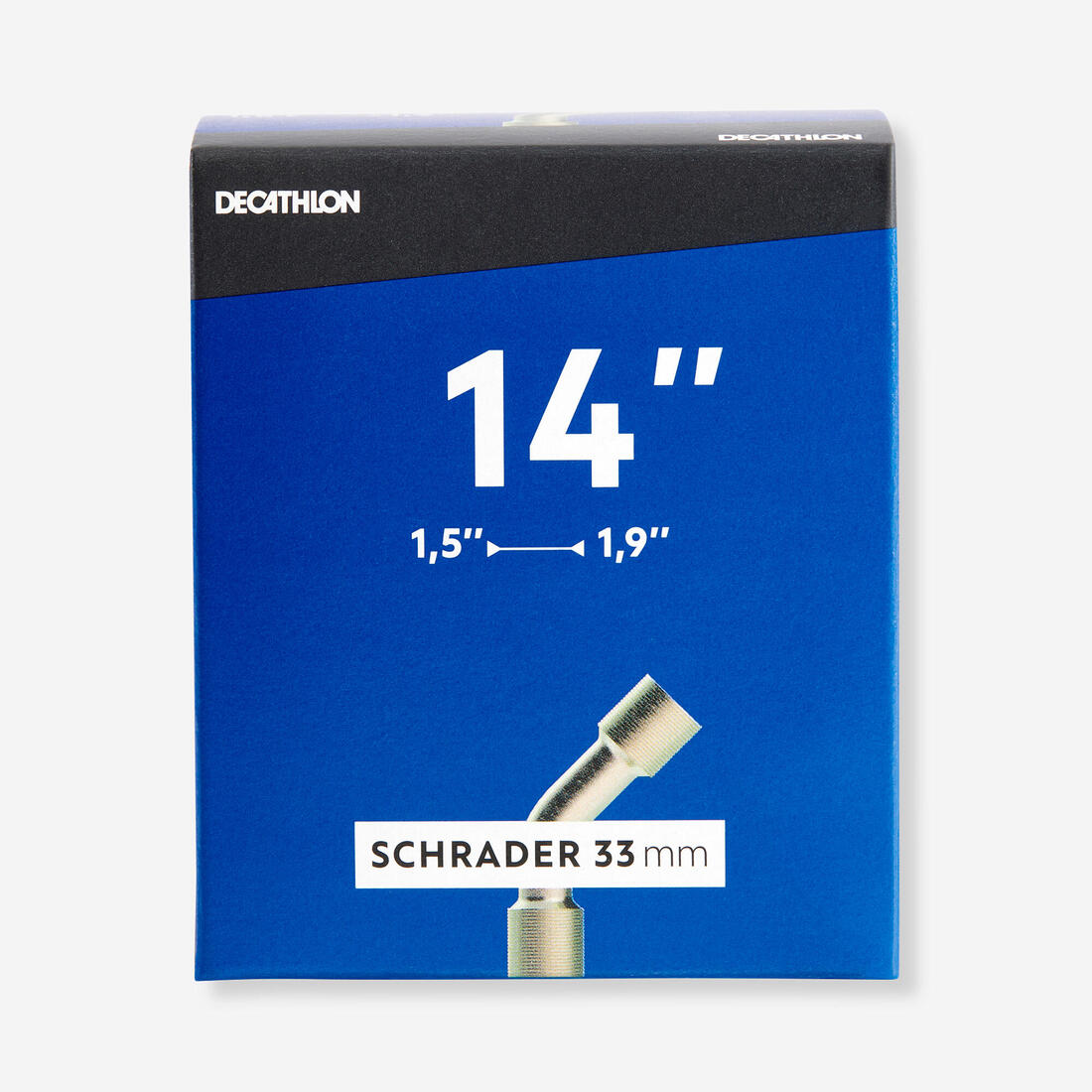 Chambre a air 14" section 1,5 a 1,9 valve schrader coudee