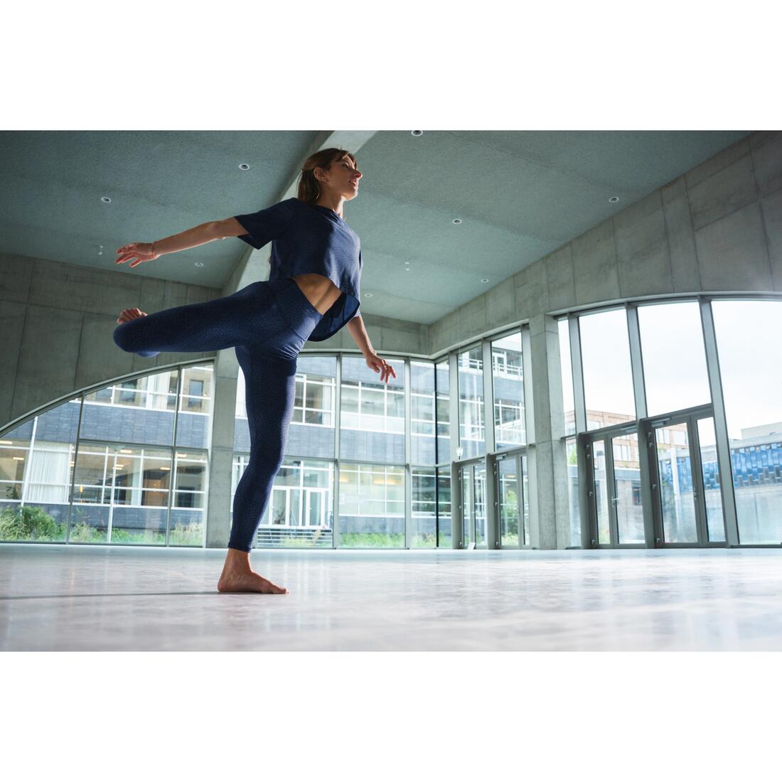 Legging de danse taille haute et ceinture plate femme, imprimé