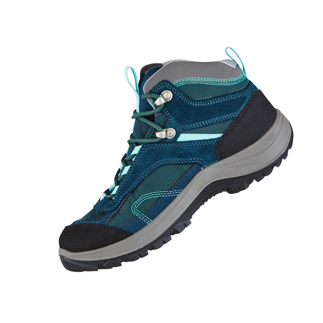 Chaussures imperméables de randonnée montagne - MH100 Mid Turquoise - Femme