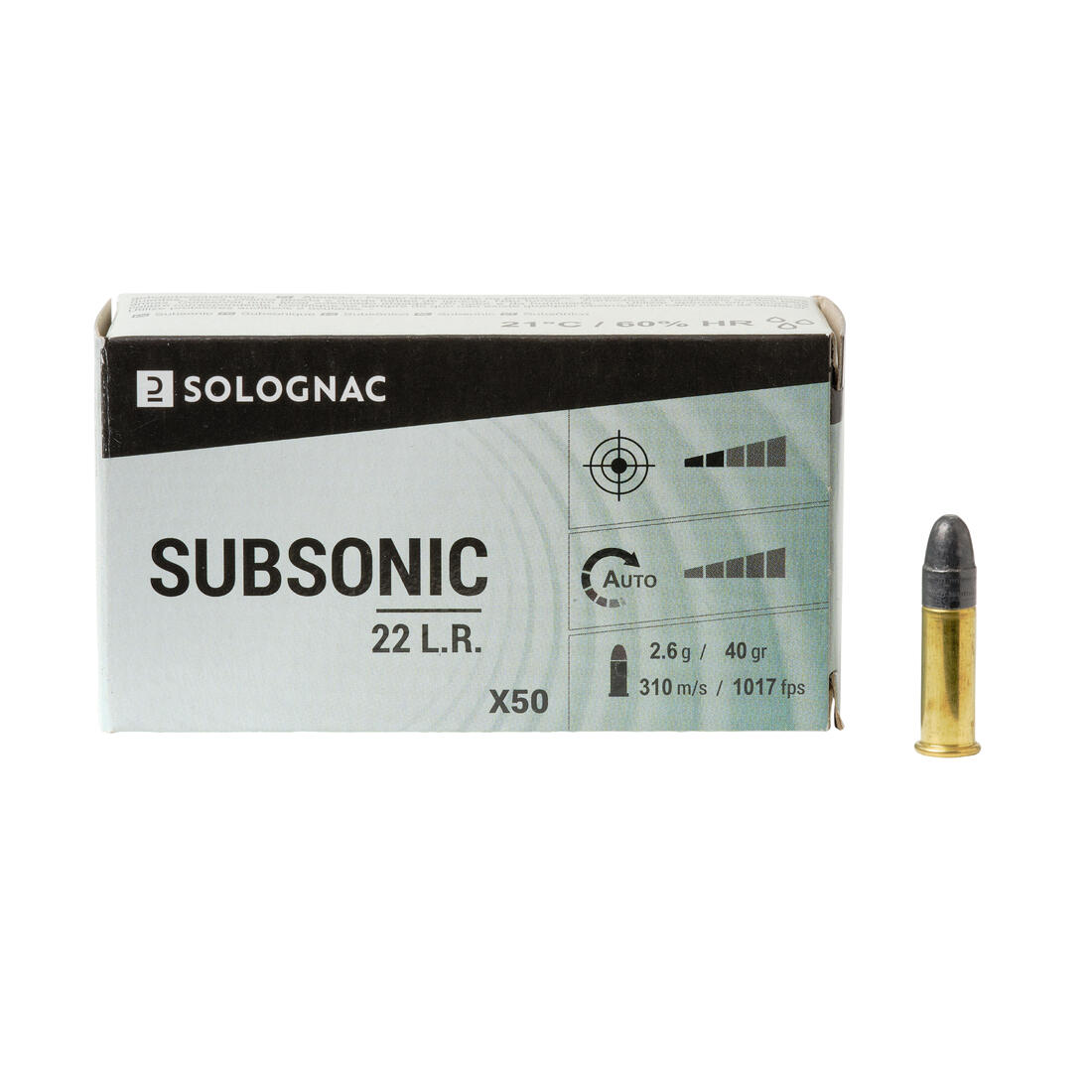 BALLE 22 Long Rifle Subsonique x50