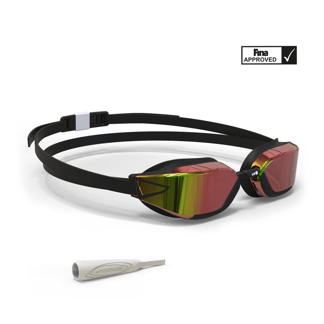 Lunettes de natation Taille Unique - Bfast noir miroir orange fire – blanc coton