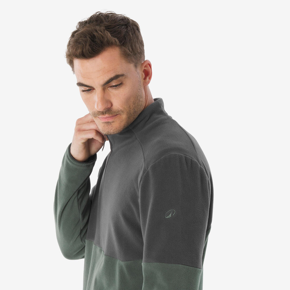 Polaire de randonnée montagne homme, MH500 demi zip